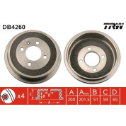 TRW | Bremstrommel | DB4260