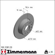 Zimmermann | Bremsscheibe | 100.3381.20