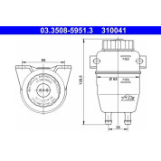 ATE | Ausgleichsbehälter, Bremsflüssigkeit | 03.3508-5951.3