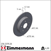 Zimmermann | Bremsscheibe | 230.2379.20