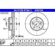 ATE | Bremsscheibe | 24.0126-0184.1