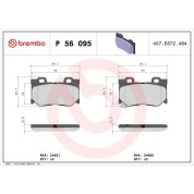 Brembo | Bremsbelagsatz, Scheibenbremse | P 56 095