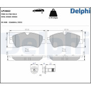 Delphi | Bremsbelagsatz, Scheibenbremse | LP2662