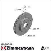 Zimmermann | Bremsscheibe | 200.2524.20