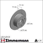 Zimmermann | Bremsscheibe | 400.1409.20