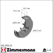 Zimmermann | Bremstrommel | 600.1959.20