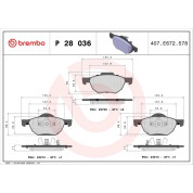 Brembo | Bremsbelagsatz, Scheibenbremse | P 28 036