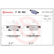 Brembo | Bremsbelagsatz, Scheibenbremse | P 59 092