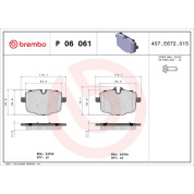 Brembo | Bremsbelagsatz, Scheibenbremse | P 06 061