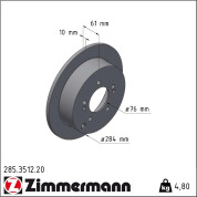 Zimmermann | Bremsscheibe | 285.3512.20