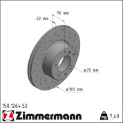 Zimmermann | Bremsscheibe | 150.1264.52