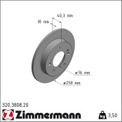 Zimmermann | Bremsscheibe | 320.3808.20