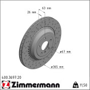 Zimmermann | Bremsscheibe | 400.3697.20