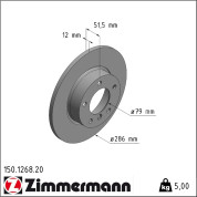 Zimmermann | Bremsscheibe | 150.1268.20