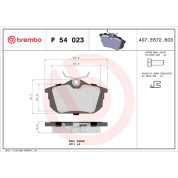 Brembo | Bremsbelagsatz, Scheibenbremse | P 54 023