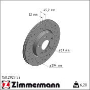 Zimmermann | Bremsscheibe | 150.2927.52