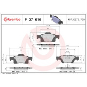 Brembo | Bremsbelagsatz, Scheibenbremse | P 37 016