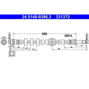 ATE | Bremsschlauch | 24.5140-0396.3