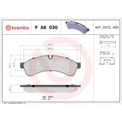 Brembo | Bremsbelagsatz, Scheibenbremse | P A6 030