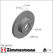 Zimmermann | Bremsscheibe | 150.3497.52