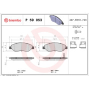 Brembo | Bremsbelagsatz, Scheibenbremse | P 59 053