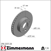 Zimmermann | Bremsscheibe | 290.2257.20