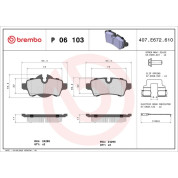 Brembo | Bremsbelagsatz, Scheibenbremse | P 06 103