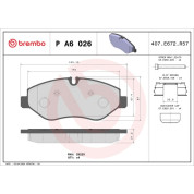 Brembo | Bremsbelagsatz, Scheibenbremse | P A6 026