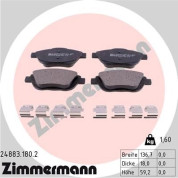 Zimmermann | Bremsbelagsatz, Scheibenbremse | 24883.180.2