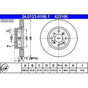 ATE | Bremsscheibe | 24.0123-0106.1