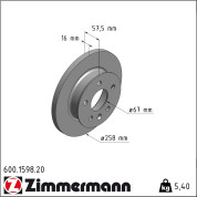 Zimmermann | Bremsscheibe | 600.1598.20