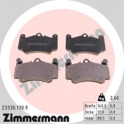 Zimmermann | Bremsbelagsatz, Scheibenbremse | 23330.170.9