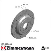 Zimmermann | Bremsscheibe | 400.3663.52