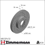 Zimmermann | Bremsscheibe | 600.3214.52