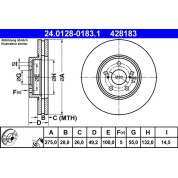 ATE | Bremsscheibe | 24.0128-0183.1