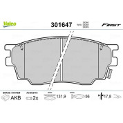 Valeo | Bremsbelagsatz, Scheibenbremse | 301647