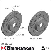 Zimmermann | Bremsscheibe | 400.3637.53