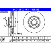 ATE | Bremsscheibe | 24.0128-0239.1