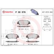 Brembo | Bremsbelagsatz, Scheibenbremse | P 30 076