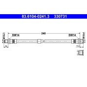 ATE | Bremsschlauch | 83.6104-0241.3