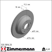 Zimmermann | Bremsscheibe | 320.3816.20