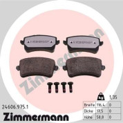 Zimmermann | Bremsbelagsatz, Scheibenbremse | 24606.975.1