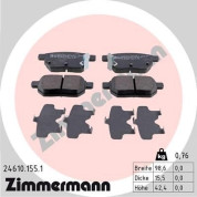 Zimmermann | Bremsbelagsatz, Scheibenbremse | 24610.155.1