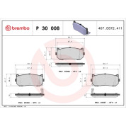 Brembo | Bremsbelagsatz, Scheibenbremse | P 30 008