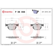 Brembo | Bremsbelagsatz, Scheibenbremse | P 06 056