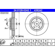 ATE | Bremsscheibe | 24.0128-0242.1