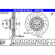 ATE | Bremsscheibe | 24.0136-0126.2