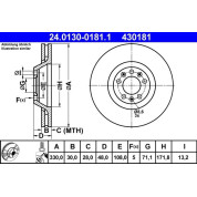 ATE | Bremsscheibe | 24.0130-0181.1