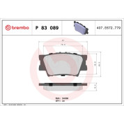 Brembo | Bremsbelagsatz, Scheibenbremse | P 83 089