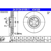 ATE | Bremsscheibe | 24.0134-0109.1